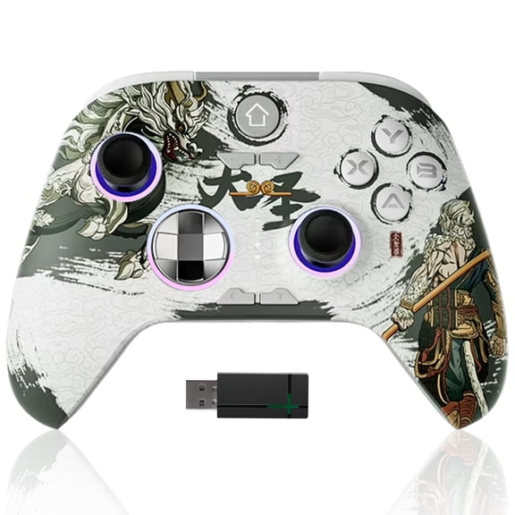 YUOY Wireless Controller for Xbox One X/S & Series X/S & PC with RGB Light, Programmable, Turbo, Motion Sensor, Dual Vibration - Wukong