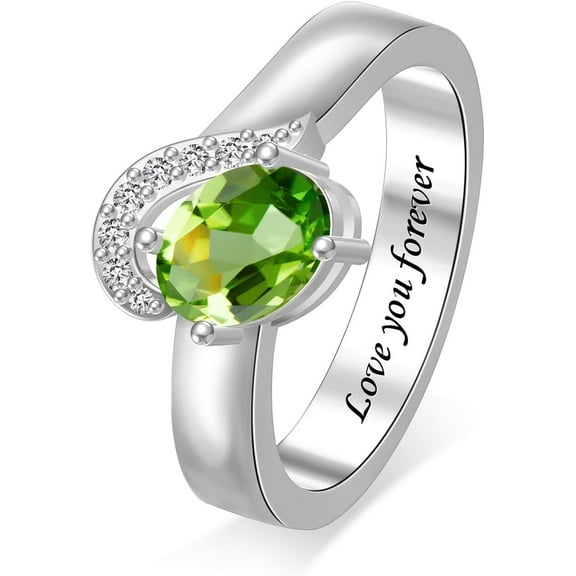YUPPOLKR Personalized Mothers Ring with 1-9 Birthstones Sterling Silver Engraved Size 5-12 Mother’s Daughter Grandma Ring Customized Anniversary Promise Rings for Grandma Women Wife