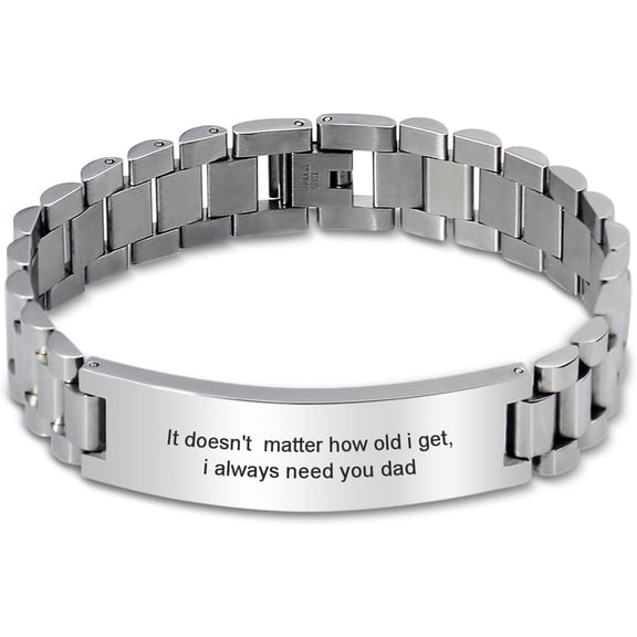 YUPPOLKR Personalized Name Bracelet Engraved Bracelet for Men Titanium Steel Mens Bracelet Customizable Silver/Black Personalized Bracelet for Dad Sons Custom Mens Wristband Bracelets with Names