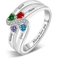 thumbnail image 1 of YUPPOLKR Sterling Silver Personalized Mothers Ring with 1/2/3/4/5/6 Birthstones & Names Custom Birthstone Ring for Women Custom Family Ring for Mom Wife Grandmother, 1 of 7