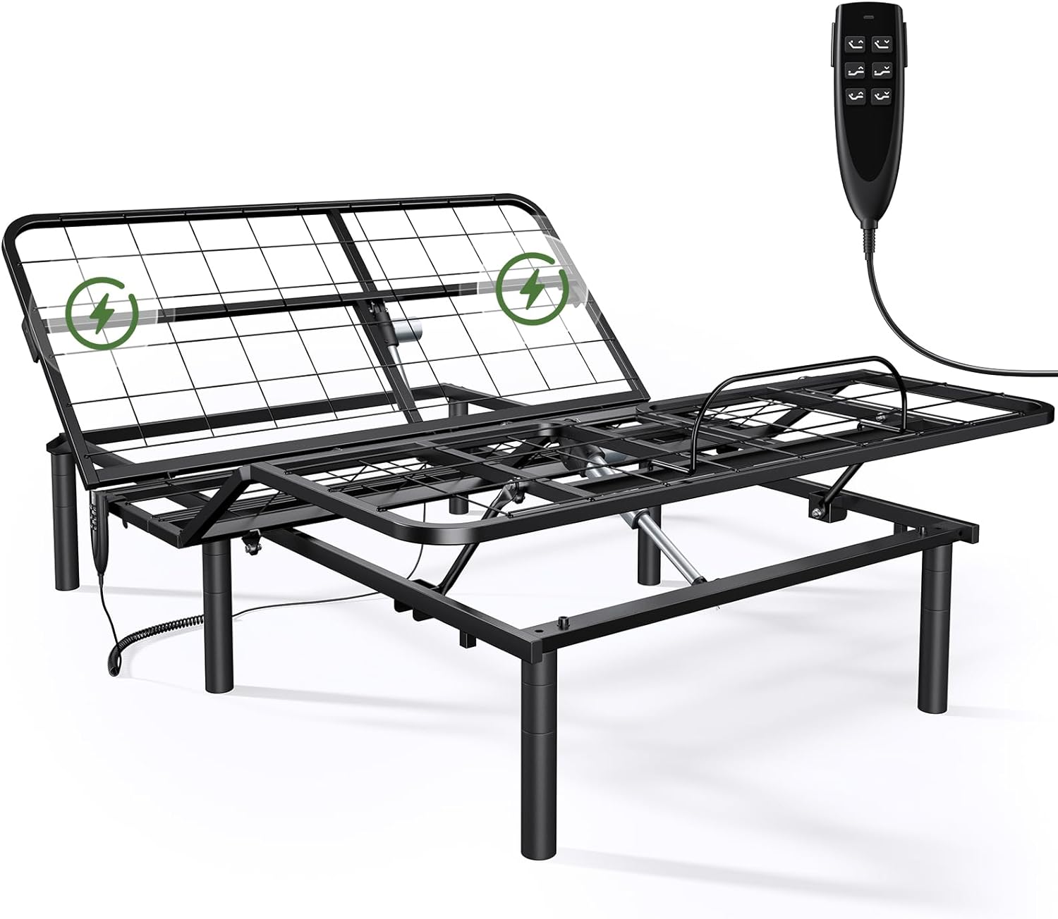 YUQIN Queen Adjustable Bed Base Frame with 4 Height Options