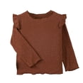 thumbnail image 1 of YUQIN Soft Tops Girls Long Sleeve T Shirts Children's Crew Neck Top Casual Basic T-Shirts Layering Tees Solid Color Girls T Shirts Tops Trendy Clothes Tshirt, 1 of 3