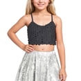 thumbnail image 1 of YUQIN Soft Tops Girls Sequin Tank Tops Sleeveless Adjustable Spaghetti Strap Crop Cami Top Carnival Sparkly Dance Blouse For Children Daily Casual Tees, 1 of 4