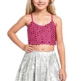 thumbnail image 1 of YUQIN Soft Tops Girls Sequin Tank Tops Sleeveless Adjustable Spaghetti Strap Crop Cami Top Carnival Sparkly Dance Blouse For Children Dressy Casual Shirts, 1 of 4