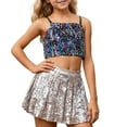 thumbnail image 1 of YUQIN Soft Tops Girls Sequin Tank Tops Sleeveless Adjustable Spaghetti Strap Crop Cami Top Carnival Sparkly Dance Blouse For Children Girl Trendy T-Shirt, 1 of 4