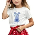 thumbnail image 1 of YUQIN Toddler Easter Bunny Shirts Girls T-Shirt Cartoon Print Round Neck Short Sleeve T Shirts Casual Tee Shirt Children's Tshirt Tops Tshirts Fashion Tops, 1 of 4