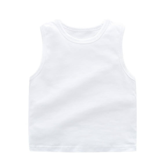 YUQIN Toddler Kids Girls Dance Tank Tops Sleeveless Racerback Crop Top Tees Athletic Shirts Soild Color Slim Sports Dance Top Gymnastics Basic Trendy T-Shirts