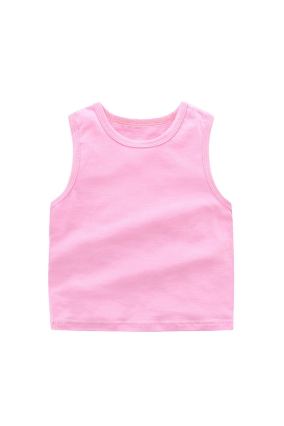 Toddler Kids Girls Dance Tank Tops Sleeveless Racerback Crop Top Tees Athletic Shirts Soild Color Slim Sports Dance Top Gymnastics Stylish T-Shirts