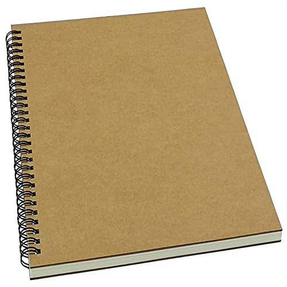 YUREE A5 Spiral Notebook Blank, 100gsm Thick Paper & Hard Kraft Cover, 60  Sheets (120 Pages), 8.35 x 5.9, Brown, 5 Pack