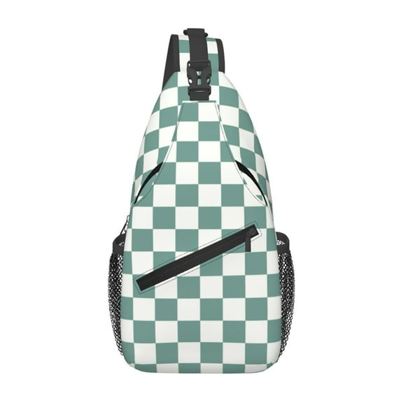YURUIHV Checkered Sling Backpack Chest pack Crossbody Shoulder Bag Travel Hiking Daypack for Unisex。