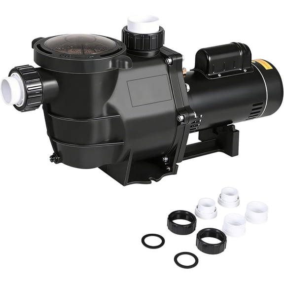 YUSAZENS 1.5HP 6240GPH Self Priming Pool Circulation Pump, Dual Voltage 115V/230V Copper Motor with Strainer Basket, Metal Housing Water Pump for Inground Above Ground Pool Hot Tub Spa