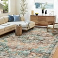 thumbnail image 1 of YUSAZENS 10'x13' Washable Area Rug, Vintage Boho Rug for Living Room, Bedroom, Dining Room, Low-Pile Non-Slip Stain-Resistant Carpet, Green & Brown, 1 of 8