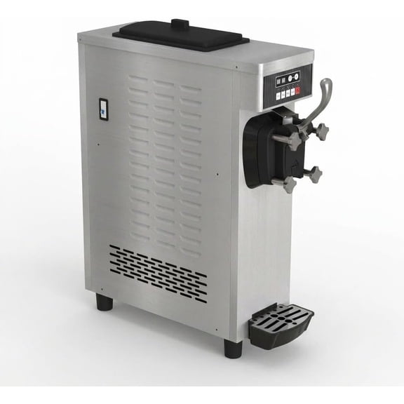 YUSAZENS 115V Commercial Single Head Soft Ice Cream Machine, Compact Tabletop Metal Body, High-Efficiency Continuous Output for Restaurants Dessert Shops