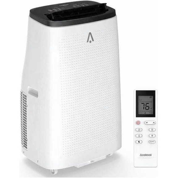YUSAZENS 15000 BTU Dual Motor Portable Air Conditioner, JHS A020B Multi-Mode Mobile AC with Remote Control, ABS White with Black Top, US Standard for Bedroom Living Room Office