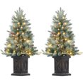 thumbnail image 1 of YUSAZENS 2Pcs 3ft Small Christmas Tree Pre-Lit Artificial Christmas Tree with 78 Led Lights, Fake Christmas Tree with Red Fruits, Pinecones, Tabletop Xmas Tree for Home Party Decoration, 1 of 7