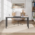 thumbnail image 1 of YUSAZENS 63-Inch Computer Desk with Black Metal Frame, Large Modern Office Desk for Home and Workspaces, Simple Style Gaming Desk and Writing Workstation, 23.6" D x 63" W, Black and Gray, 1 of 7