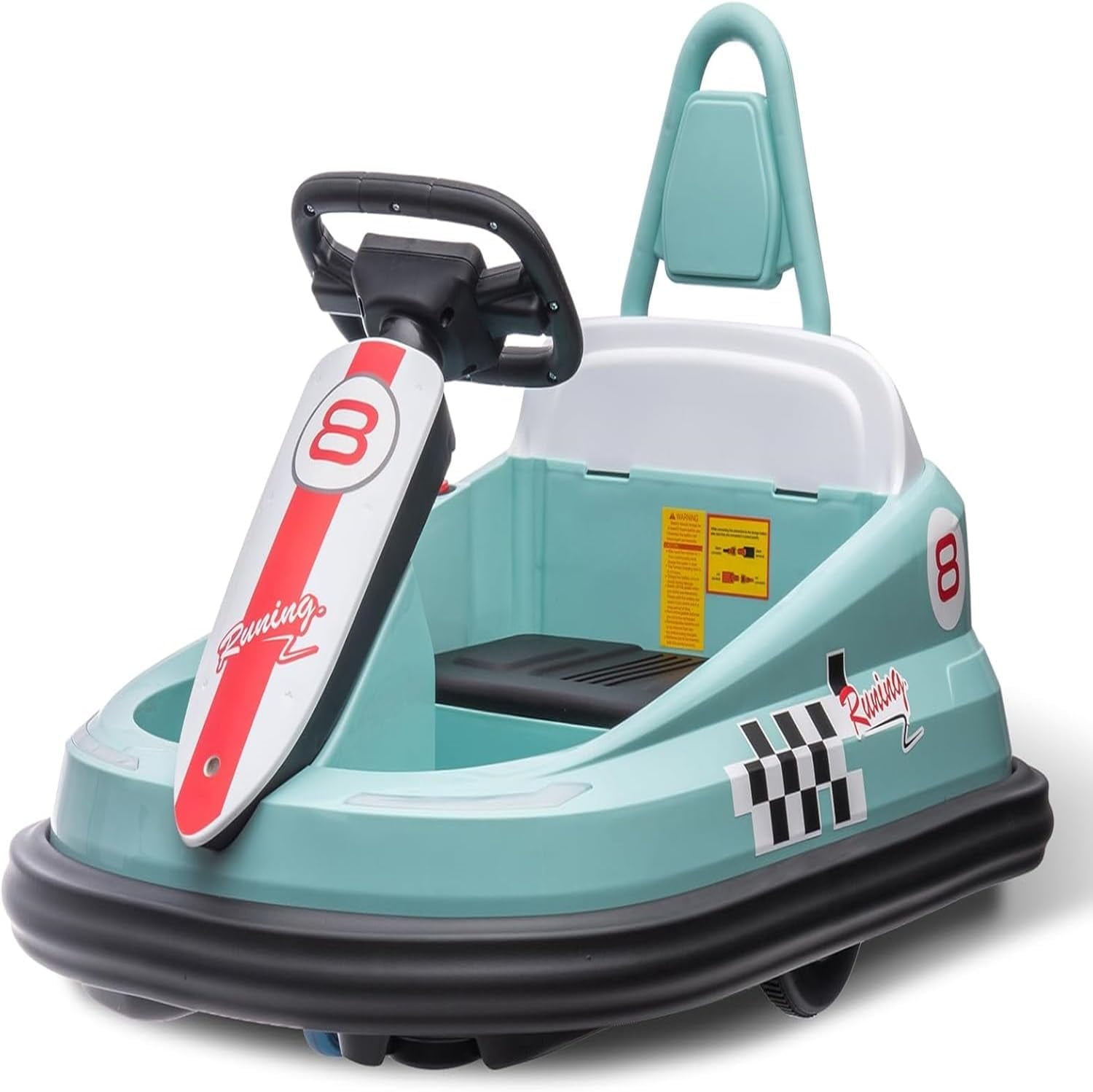 Green Electric Kids Ride-On Bumper Car with LED Lights