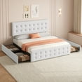 YUSAZENS Full Szie Bed Frame with Headboard Adjustable and 4 Storage