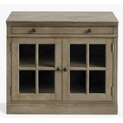 YUSAZENS Glass door sideboard, Natural