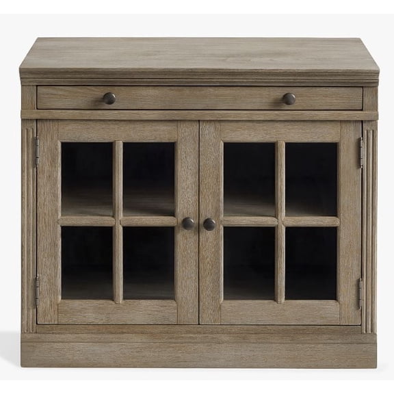 YUSAZENS Glass door sideboard, Natural