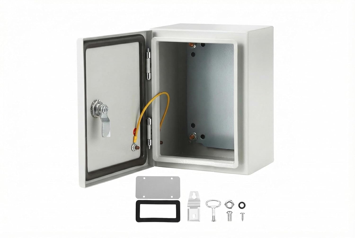 YUSAZENS IP66 Waterproof Steel Electrical Enclosure 18x14x8 Inch  4X Rated Lockable Box with Removable Galvanized Mounting Plate 1.5mm Wall Thickness for Outdoor Indoor Industrial Commercial