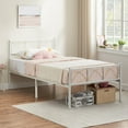 YUSAZENS Metal Bed Frame Twin White, Sturdy Modern Stylish Iron Twin