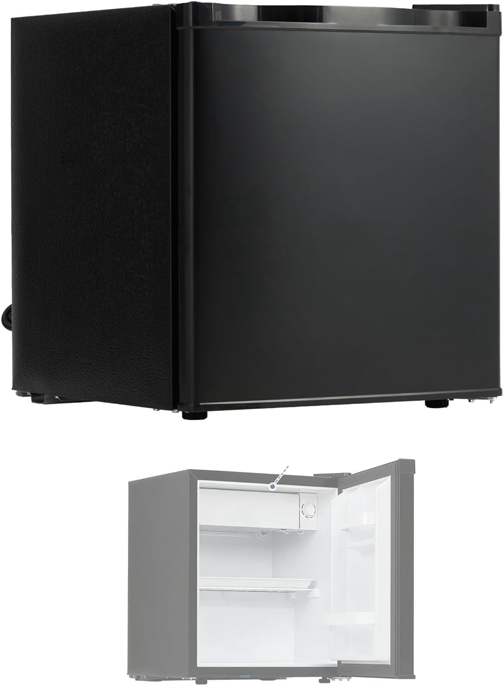 YUSAZENS Ultra Quiet and Energy Efficient Mini Fridge with Freezer, Compact Refrigerator with Adjustable Thermostat, Ideal for Bedroom, Office, Dorm and Small Spaces