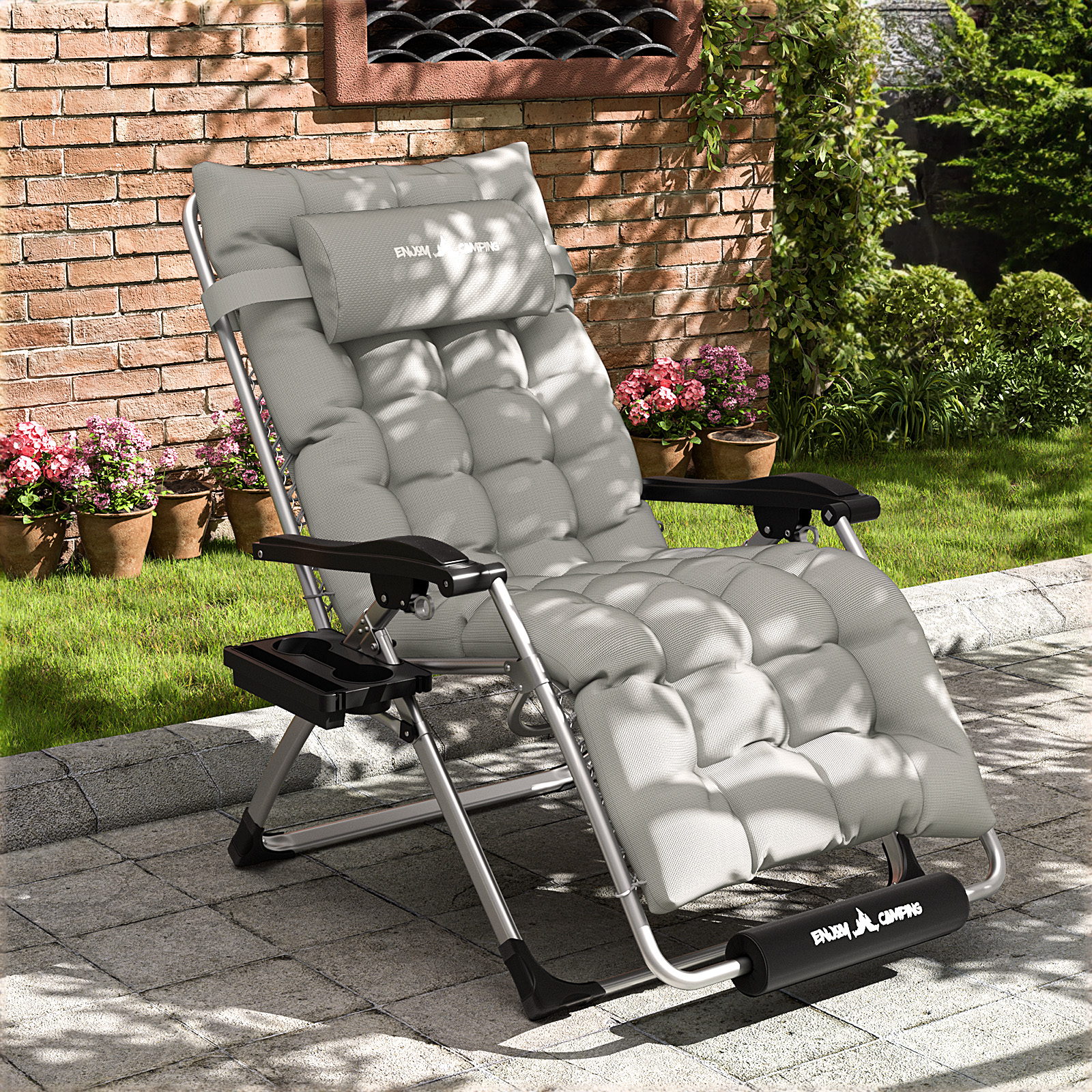 Eiflow Oversized Zero Gravity Chair, Folding Outdoor Patio Lounge
