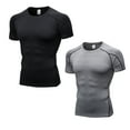 thumbnail image 1 of YUSHOW 2 Pack Mens Compression Shirts Short Sleeve Athletic Cool Dry Workout T Shirt Size XL, 1 of 6
