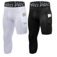 thumbnail image 1 of YUSHOW 2 Pack One Leg Compression Pants Basketball Mens 3/4 Capri Tights for Sports Running Size M, 1 of 7