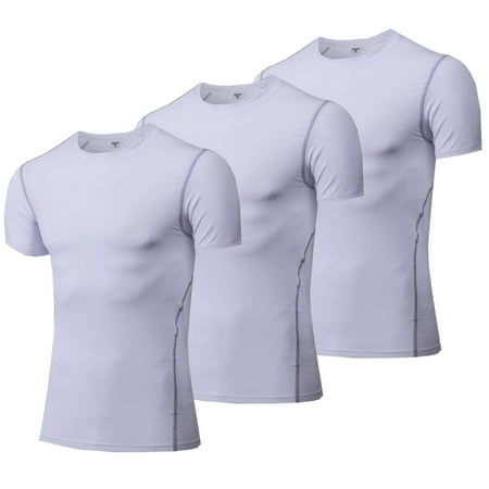 3 Pack Boys Compression Shirts Kids Quick Dry Sports Undershirts Short Sleeve Base Layer Tee Tops