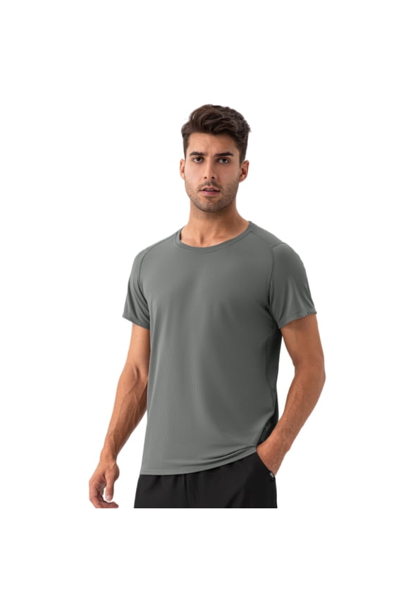 3 Pack Men's Workout Shirts Athletic Active Tops, Size L