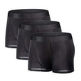 thumbnail image 1 of YUSHOW 3 Pack Mens Silk Underwear Shorts Mesh Breathable Trunks Underwear Sexy Boxer Briefs Szie M, 1 of 7