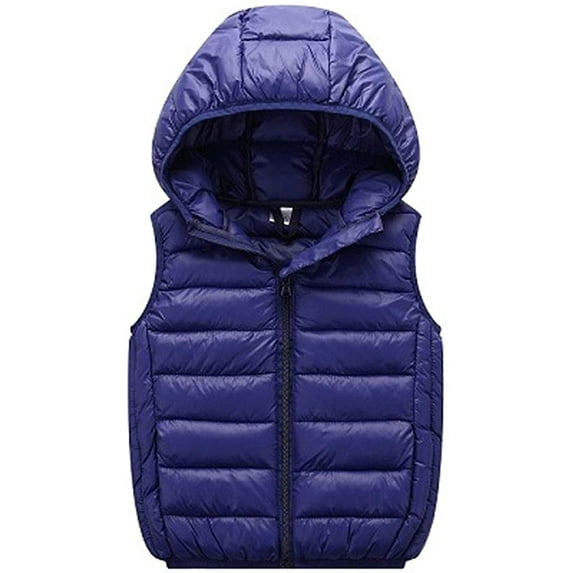 YUSHOW Boys Girls Warm Puffer Vest for Kids Lightweight Hooded Sleeveless Jacket Size 7-8