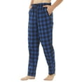 thumbnail image 1 of YUSHOW Men Flannel Pajama Pants Cotton Soft Blue Plaid Lounge Pjs Bottoms with Pockets Male Size L, 1 of 7