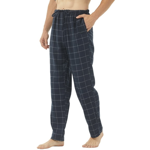 YUSHOW Men Flannel Pajama Pants Cotton Soft Plaid Lounge Pjs Bottoms with Pockets Male Size XL