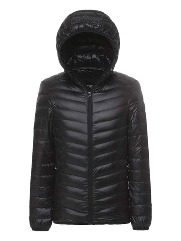 Men Lightweight Down Puffer Jacket Winter Hooded Warm Packable Puffer Coat Male M