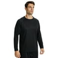 thumbnail image 1 of YUSHOW Men's Long Sleeve Running Shirts Quick Dry Tee Tops for Outdoors Workout Training Black,L, 1 of 7