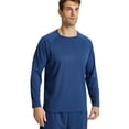 thumbnail image 1 of YUSHOW Men's Long Sleeve Running Shirts Quick Dry Tee Tops for Outdoors Workout Training Navy,XL, 1 of 6