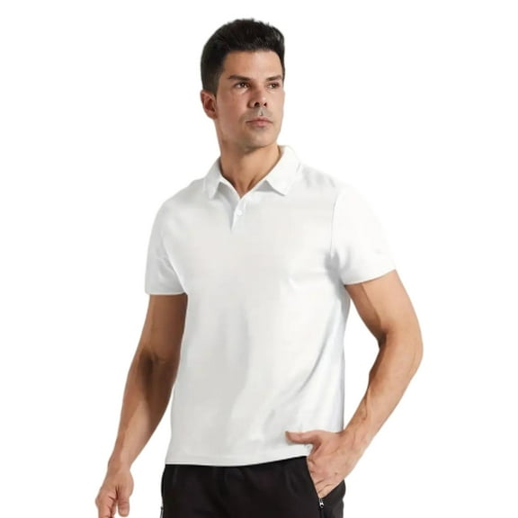 YUSHOW Men's Polo-Shirt Short Sleeve Performance Moisture Wicking Dry Fit Golf Shirts for Men Navy White,XL