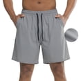 thumbnail image 1 of YUSHOW Men's Athletic Shorts Mesh Workout Gym Activewear 5'' Inseam Shorts with Pockets,L, 1 of 8