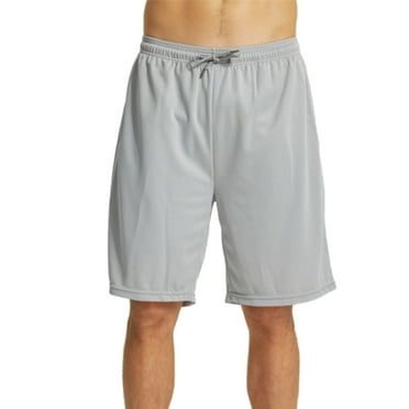 YUSHOW Mens 2 in 1 Running Shorts Quick Dry Athletic Shorts with Liner and Pockets, Gray, XL