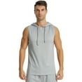 thumbnail image 1 of YUSHOW Mens Active Workout Hoodie Tank Tops Sleeveless Quick Dry Athletic Trainning Muscle Gym Shirt Gray,M, 1 of 7