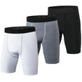 thumbnail image 1 of YUSHOW Mens Compression Shorts Athletic Gym Shorts Cool Dry Workout Underwear 3 Pack Size XL, 1 of 7