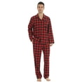 thumbnail image 1 of YUSHOW Mens Flannel Pajamas Set Cotton Plaid Pjs Button Down Warm Soft Lounge Sleepwear Size L, 1 of 7