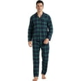 thumbnail image 1 of YUSHOW Mens Flannel Pajamas Set Cotton Plaid Pjs Button Down Warm Soft Lounge Sleepwear Size XL, 1 of 7
