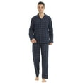thumbnail image 1 of YUSHOW Mens Flannel Pajamas Set Cotton Plaid Pjs Button Down Warm Soft Lounge Sleepwear Size XL, 1 of 7