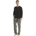 thumbnail image 1 of YUSHOW Mens Fleece Pajamas Set Winter Soft Warm Long Sleeve Plaid Pjs Sleepwear 2-Piece Size L, 1 of 7