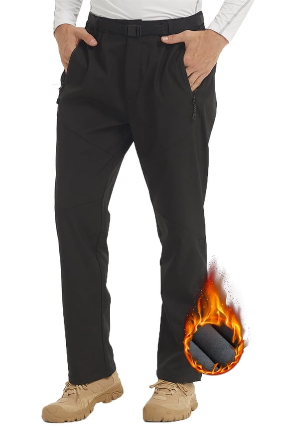 Mens Snow Ski Pants Waterproof Fleece Lined Outdoor Hiking Softshell Pants Size M