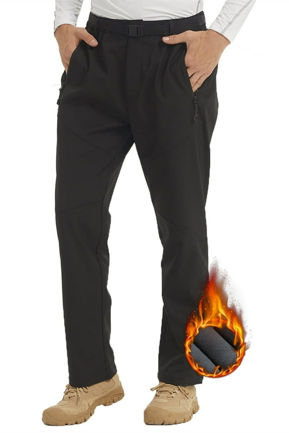 Mens Snow Ski Pants Waterproof Fleece Lined Outdoor Hiking Softshell Pants Size XL